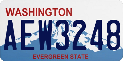 WA license plate AEW3248