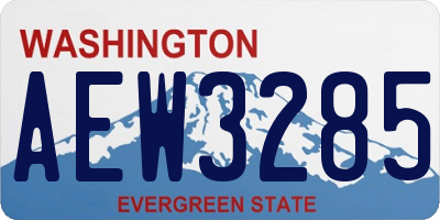 WA license plate AEW3285