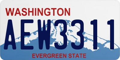 WA license plate AEW3311