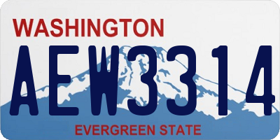 WA license plate AEW3314