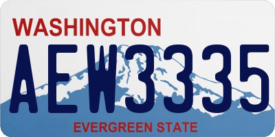 WA license plate AEW3335