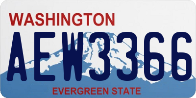 WA license plate AEW3366