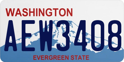 WA license plate AEW3408