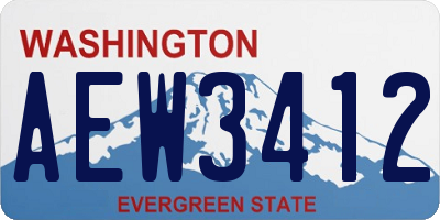 WA license plate AEW3412