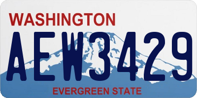 WA license plate AEW3429
