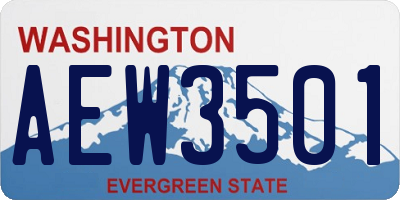 WA license plate AEW3501