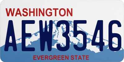 WA license plate AEW3546