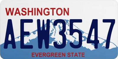 WA license plate AEW3547
