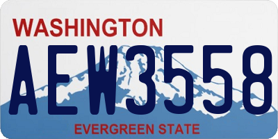 WA license plate AEW3558