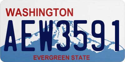 WA license plate AEW3591