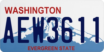 WA license plate AEW3611