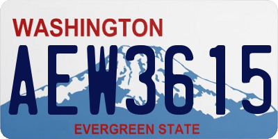 WA license plate AEW3615