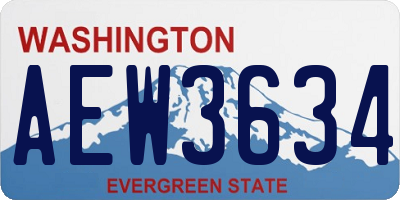 WA license plate AEW3634