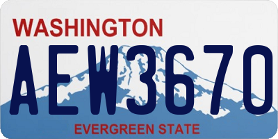 WA license plate AEW3670