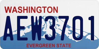 WA license plate AEW3701