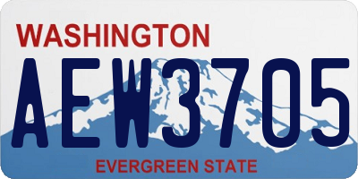 WA license plate AEW3705