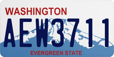 WA license plate AEW3711