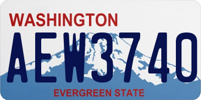 WA license plate AEW3740