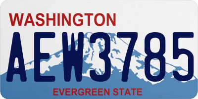 WA license plate AEW3785