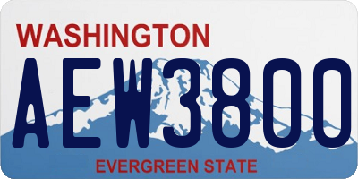 WA license plate AEW3800