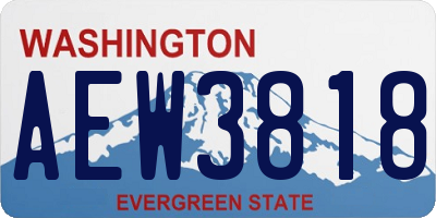 WA license plate AEW3818