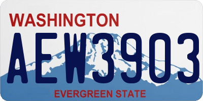 WA license plate AEW3903