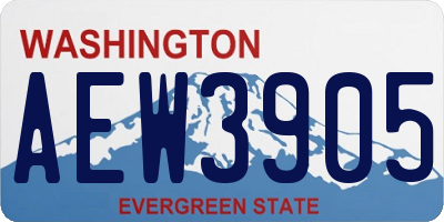 WA license plate AEW3905