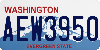 WA license plate AEW3950