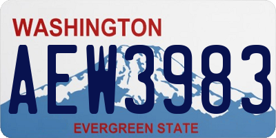 WA license plate AEW3983