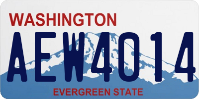 WA license plate AEW4014