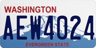 WA license plate AEW4024