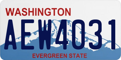 WA license plate AEW4031
