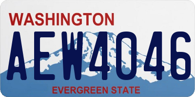 WA license plate AEW4046