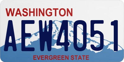 WA license plate AEW4051