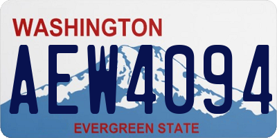 WA license plate AEW4094