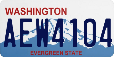 WA license plate AEW4104