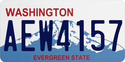 WA license plate AEW4157