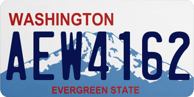 WA license plate AEW4162