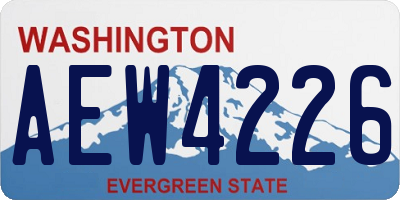 WA license plate AEW4226
