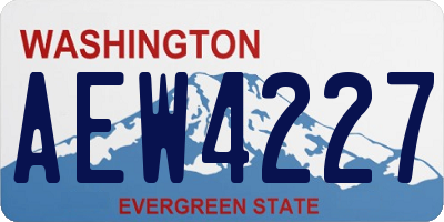 WA license plate AEW4227