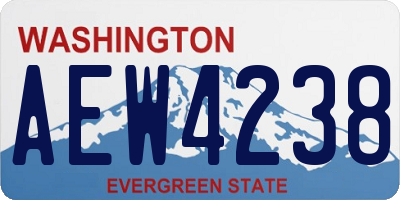 WA license plate AEW4238