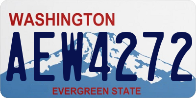 WA license plate AEW4272