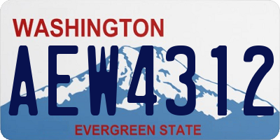 WA license plate AEW4312