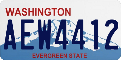 WA license plate AEW4412