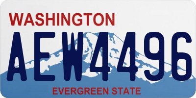 WA license plate AEW4496