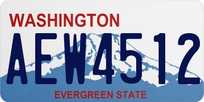 WA license plate AEW4512