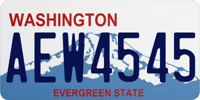 WA license plate AEW4545