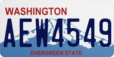 WA license plate AEW4549