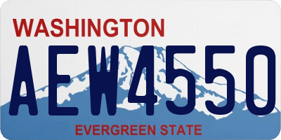 WA license plate AEW4550