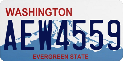 WA license plate AEW4559